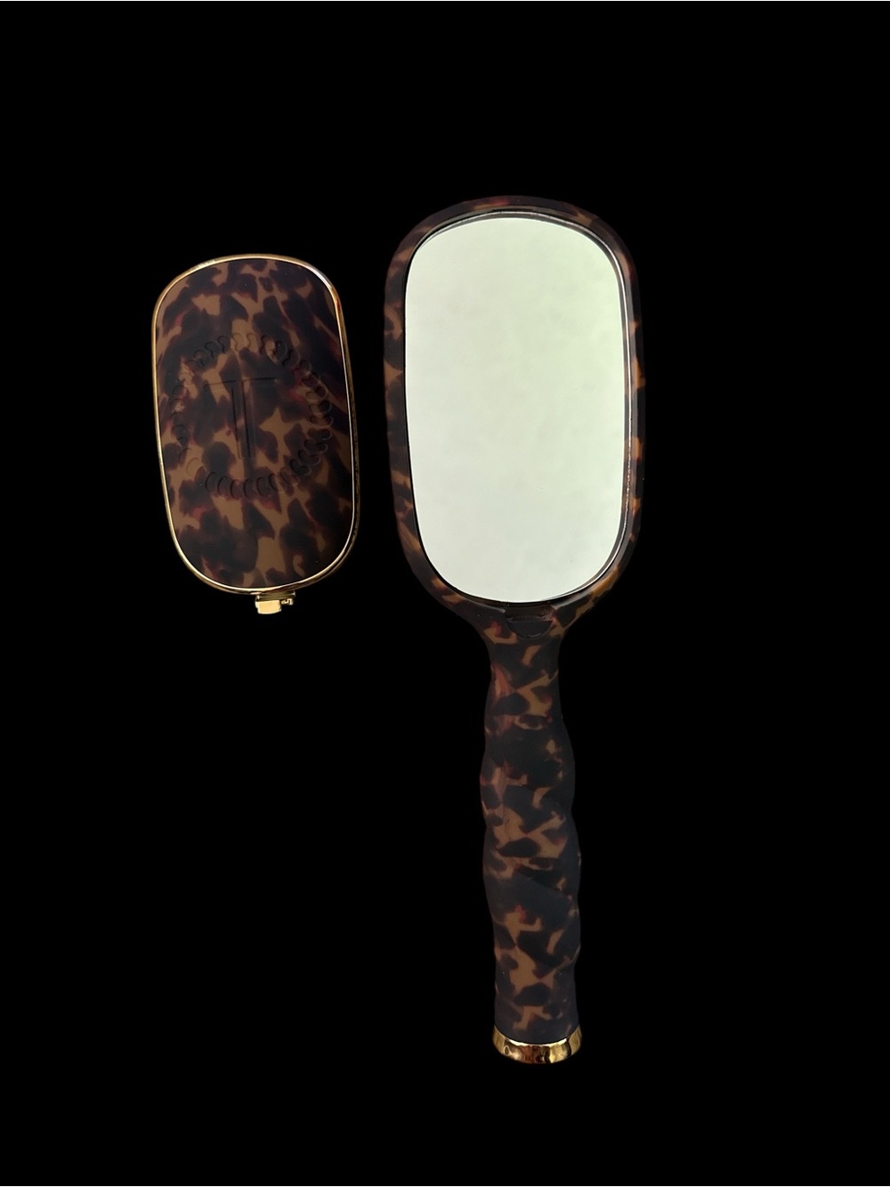Teleties Tortoiseshell Paddle Hair Brush - Brown with Mirror and Brush Cleaner - Picture 4 of 7